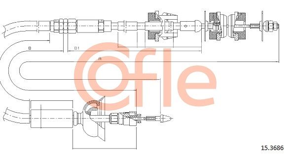 COFLE 92.15.3686 Cable Pull, clutch control