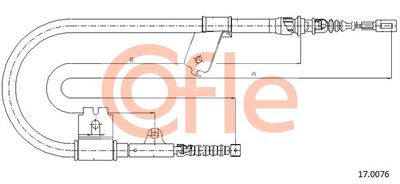 Cable Pull, parking brake COFLE 92.17.0076