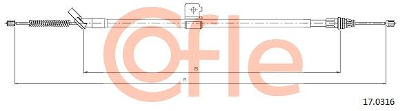 COFLE 92.17.0316 Cable Pull, parking brake