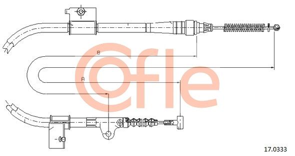 COFLE 92.17.0333 Cable Pull, parking brake