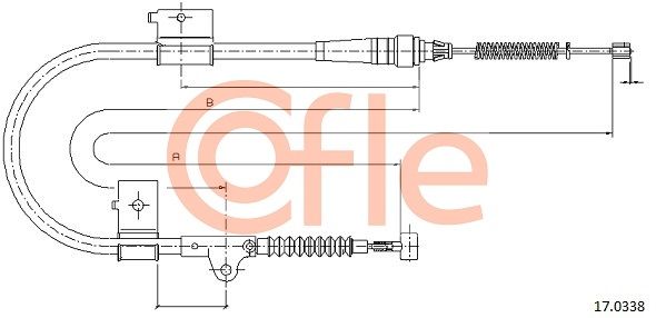 COFLE 92.17.0338 Cable Pull, parking brake