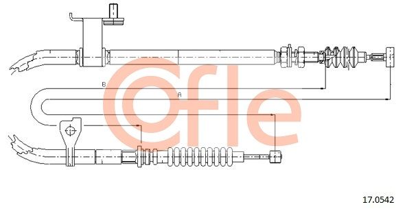 COFLE 92.17.0542 Cable Pull, parking brake