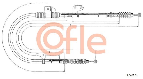 COFLE 92.17.0571 Cable Pull, parking brake
