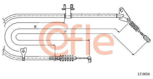 COFLE 92.17.0654 Cable Pull, parking brake