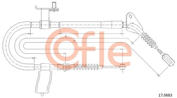 COFLE 92.17.0683 Cable Pull, parking brake