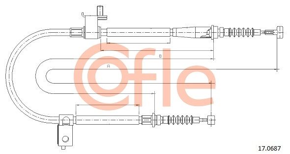 COFLE 92.17.0687 Cable Pull, parking brake
