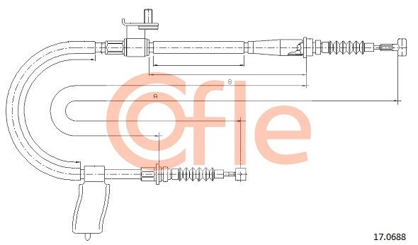 COFLE 92.17.0688 Cable Pull, parking brake