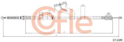 Cable Pull, parking brake COFLE 92.17.1100