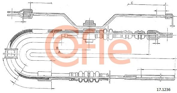 COFLE 92.17.1236 Cable Pull, parking brake