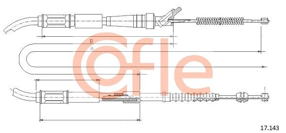 COFLE 92.17.143 Cable Pull, parking brake