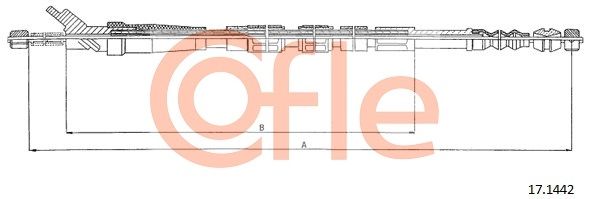 COFLE 92.17.1442 Cable Pull, parking brake