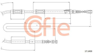 Cable Pull, parking brake COFLE 92.17.1450