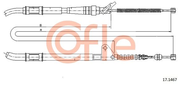 COFLE 92.17.1467 Cable Pull, parking brake
