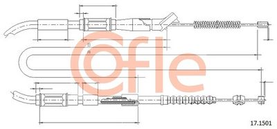Cable Pull, parking brake COFLE 92.17.1501