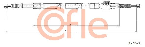 COFLE 92.17.1522 Cable Pull, parking brake
