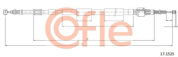 COFLE 92.17.1525 Cable Pull, parking brake