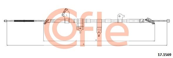 COFLE 92.17.1569 Cable Pull, parking brake