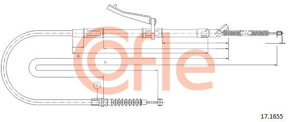 COFLE 92.17.1655 Cable Pull, parking brake