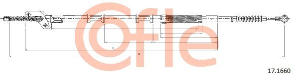 COFLE 92.17.1660 Cable Pull, parking brake