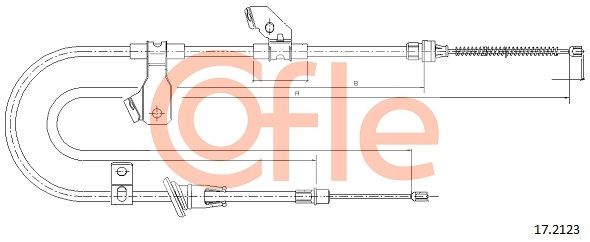 COFLE 92.17.2123 Cable Pull, parking brake