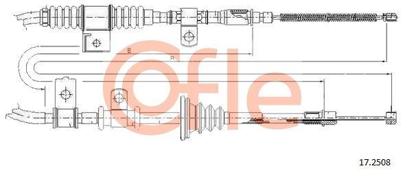 COFLE 92.17.2508 Cable Pull, parking brake