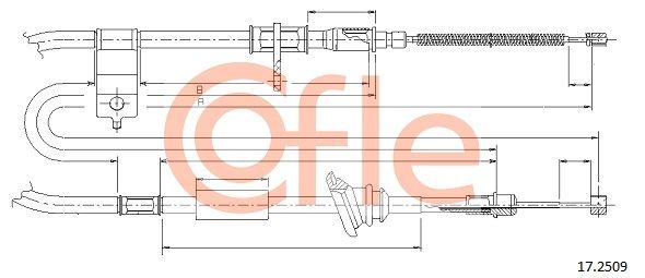 COFLE 92.17.2509 Cable Pull, parking brake