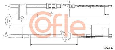 Cable Pull, parking brake COFLE 92.17.2510