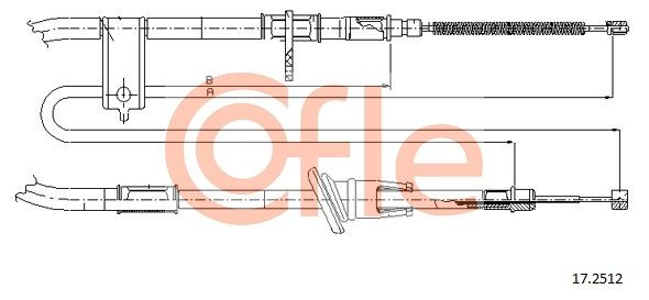 COFLE 92.17.2512 Cable Pull, parking brake