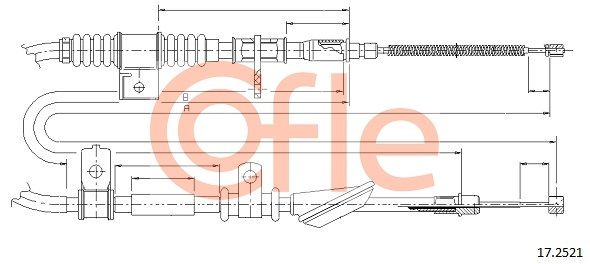 COFLE 92.17.2521 Cable Pull, parking brake
