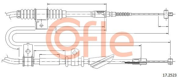 COFLE 92.17.2523 Cable Pull, parking brake