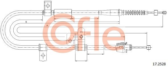 COFLE 92.17.2528 Cable Pull, parking brake