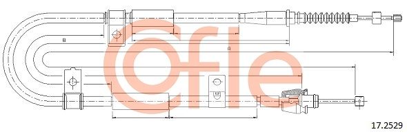 COFLE 92.17.2529 Cable Pull, parking brake