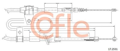 Cable Pull, parking brake COFLE 92.17.2531