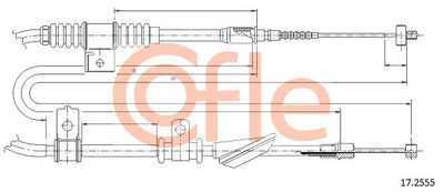 Cable Pull, parking brake COFLE 92.17.2555