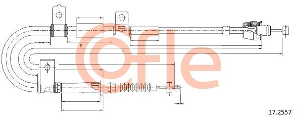 COFLE 92.17.2557 Cable Pull, parking brake