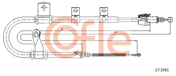 COFLE 92.17.2561 Cable Pull, parking brake
