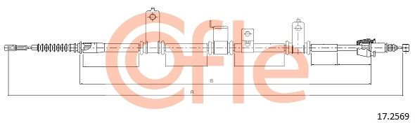 COFLE 92.17.2569 Cable Pull, parking brake