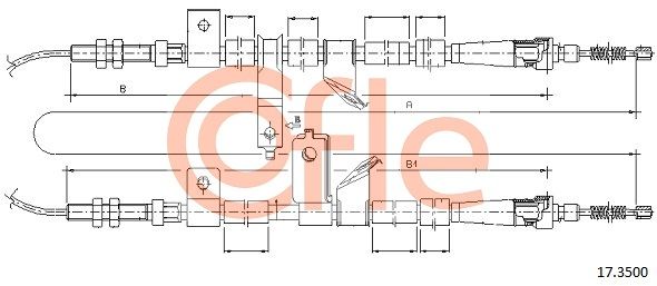 COFLE 92.17.3500 Cable Pull, parking brake