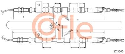 Cable Pull, parking brake COFLE 92.17.3500