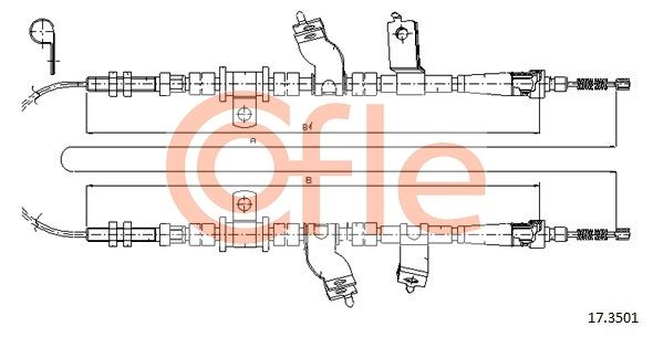 COFLE 92.17.3501 Cable Pull, parking brake