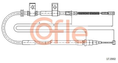 Cable Pull, parking brake COFLE 92.17.3502