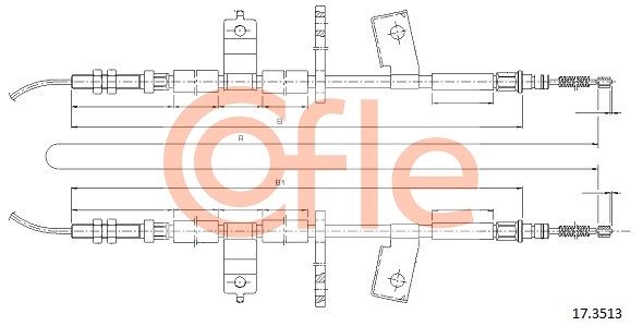 COFLE 92.17.3513 Cable Pull, parking brake