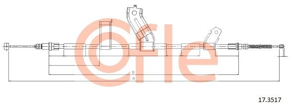 COFLE 92.17.3517 Cable Pull, parking brake