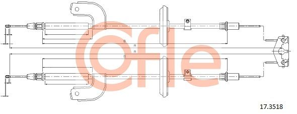 COFLE 92.17.3518 Cable Pull, parking brake
