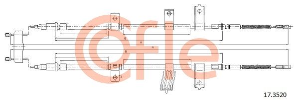 COFLE 92.17.3520 Cable Pull, parking brake
