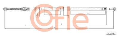 Cable Pull, parking brake COFLE 92.17.3531