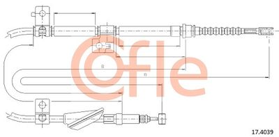 Cable Pull, parking brake COFLE 92.17.4039