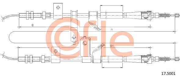 COFLE 92.17.5001 Cable Pull, parking brake