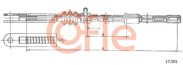 COFLE 92.17.501 Cable Pull, parking brake