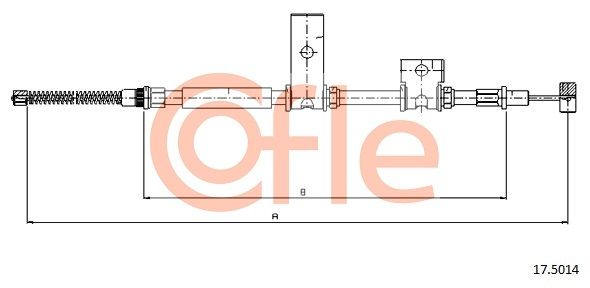 COFLE 92.17.5014 Cable Pull, parking brake